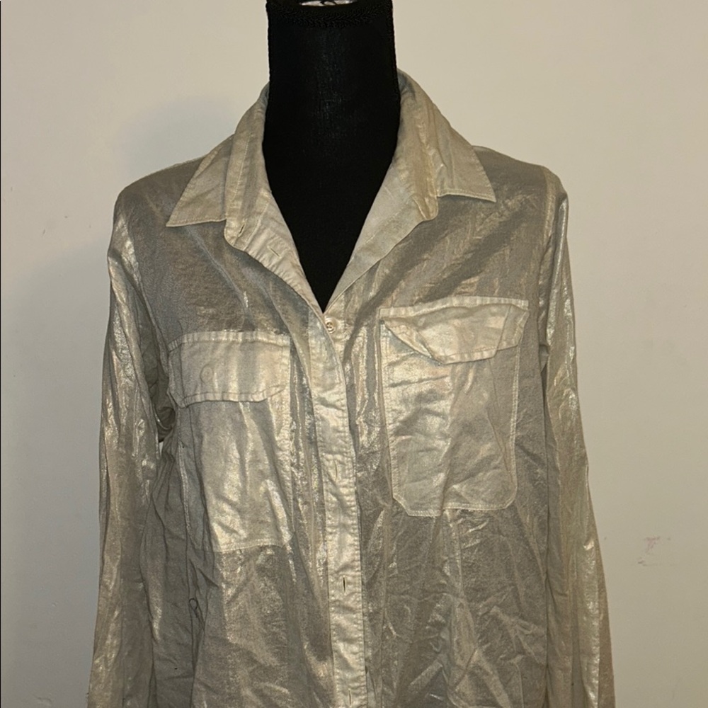 J. Crew Silver Button Down Shirt
